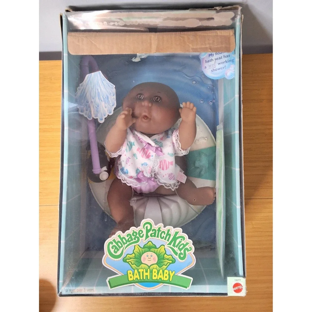 Vintage 1995 Cabbage Patch Kids Bath Baby Mattel 14277 Doll Some Box Damage NIB
